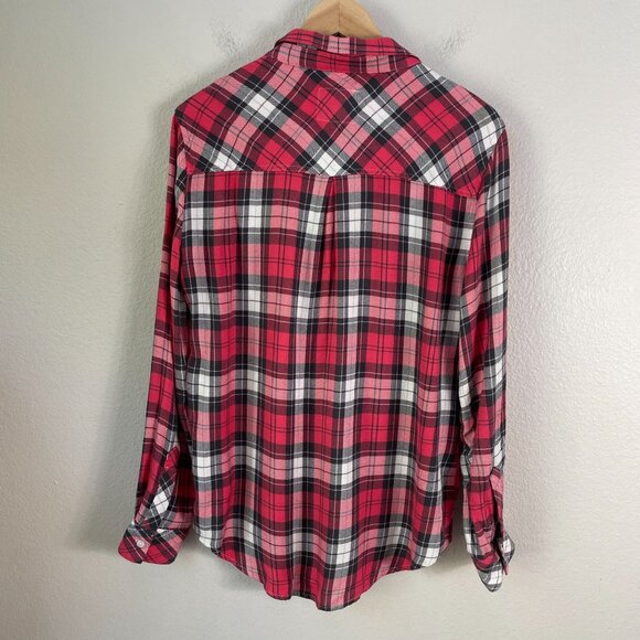 Rails Womens Medium Hunter Scarlet Ash White Plaid Button Up Shirt Long Sleeve - Picture 7 of 8